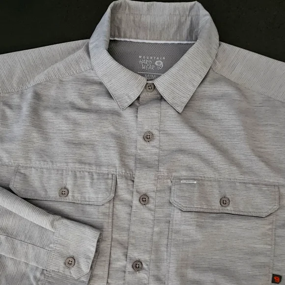 Mountain Hardware Medium Gray Canyon Button Up Long Sleeve Performance S… - Picture 2 of 16